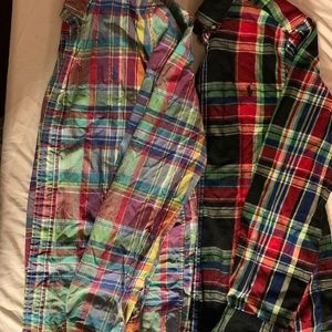 Plaid polo shirts